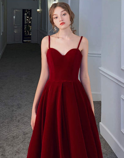 Red Suspender Dress Temperament Backless Wedding Toast Clothes