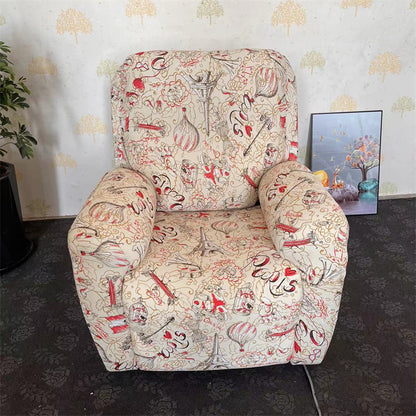 Stretch Printed Fabric All Inclusive Recliner Cover Single Seat