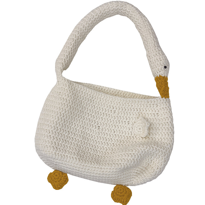 Knitted Goose Woven Bag With Wool Hook Handmade Diy Material