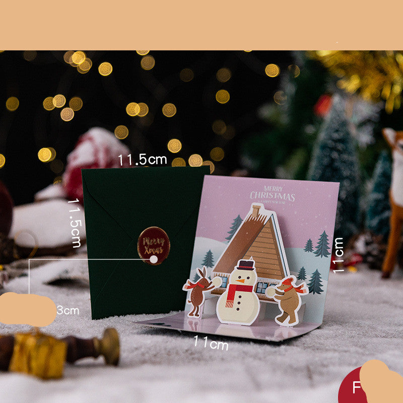 3D Three-dimensional Greeting Card Creative Christmas Eve