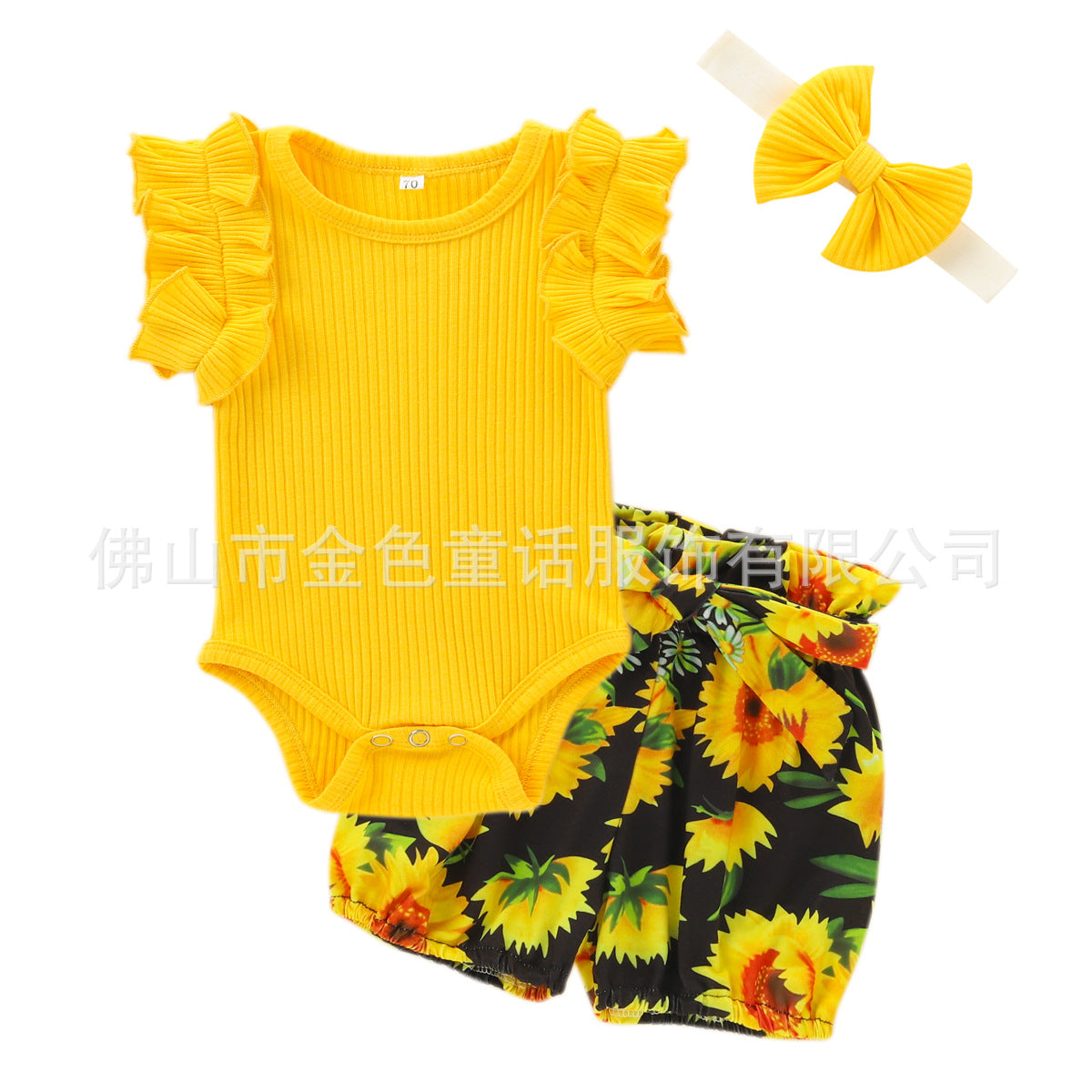 Children's Hanging Romper Floral Shorts Set