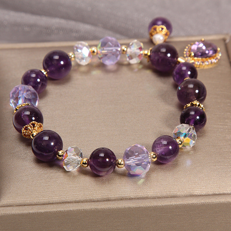 Women's Natural Vintage Purple Crystal Bracelet