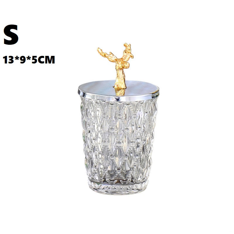 Coffee Table Glass Storage Jar Tooth Swab Cotton Swab Storage Box