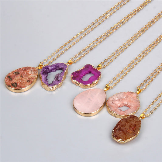 Fashion New Product Temperament Natural Amethyst Cluster Necklace