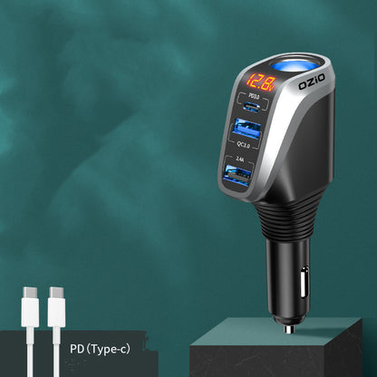 On Board Charger With Three Conversion Plugs For Cigarette Lighter