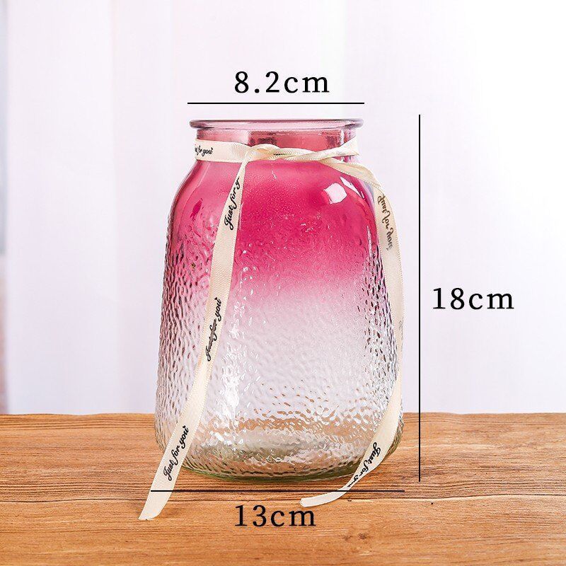 Simple Ice Seal Glass Gradient Color Vase
