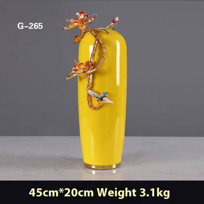 Light Luxury Enamel Vase American Living Room Desktop Ceramic