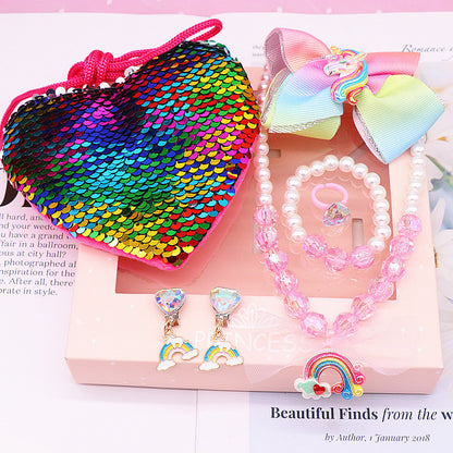 Children's Fishtail Necklace Bracelet Jewelry Suit