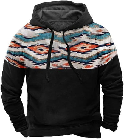 Native buffalo Printed winter Hoodie Men's fashion
