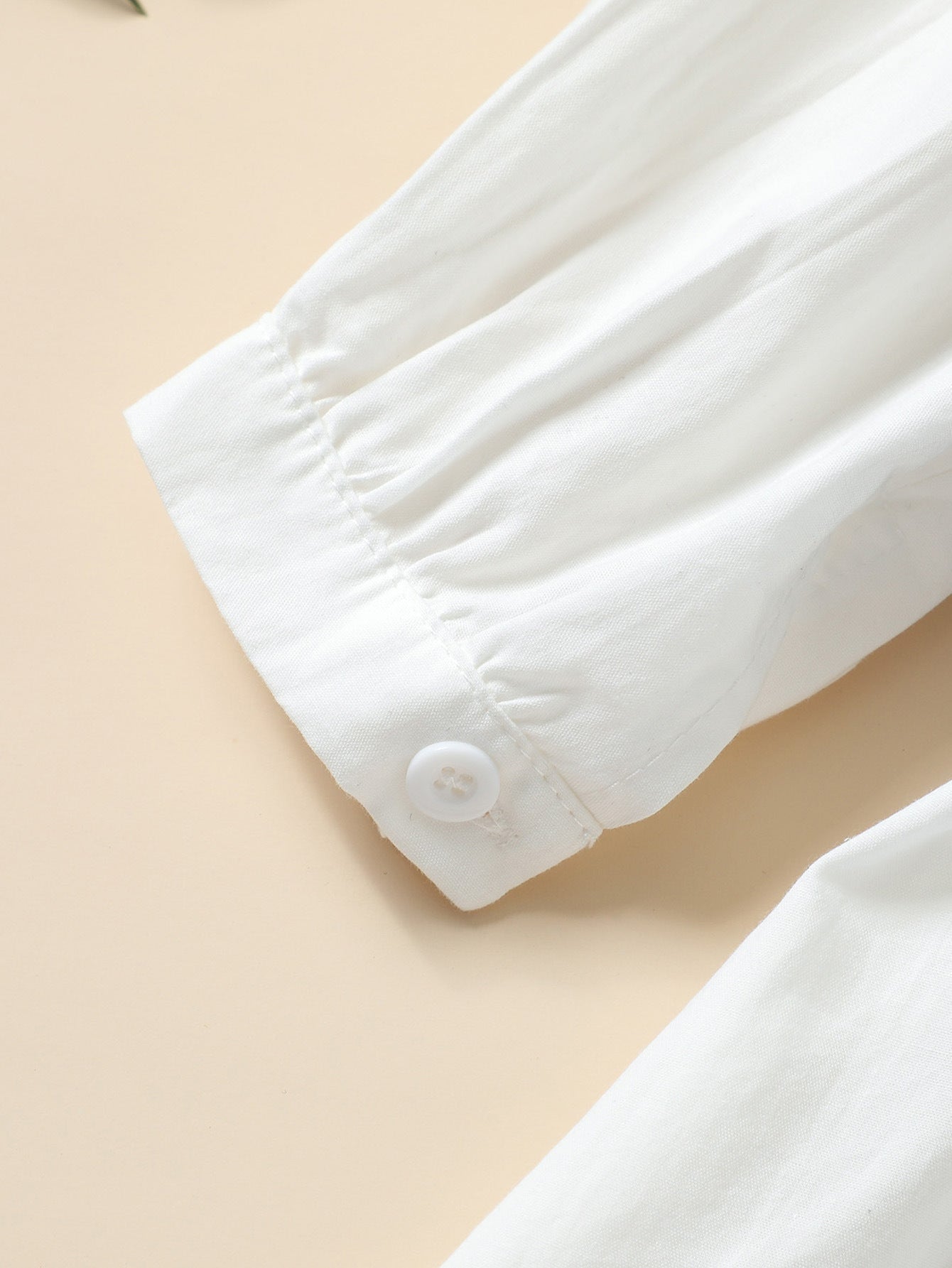 Solid Color Woven Button Long-sleeved Shirt Dress