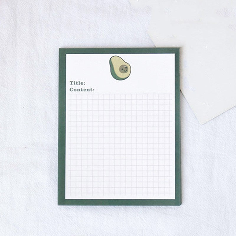 Patting Paper Cute Avocado Bear Sticky Note Book Tear