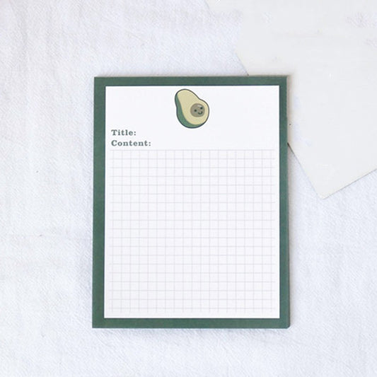 Patting Paper Cute Avocado Bear Sticky Note Book Tear