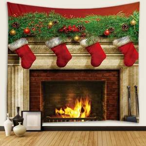 Flower-shaped Christmas Stockings Fireplace Bedroom Decoration Tapestry
