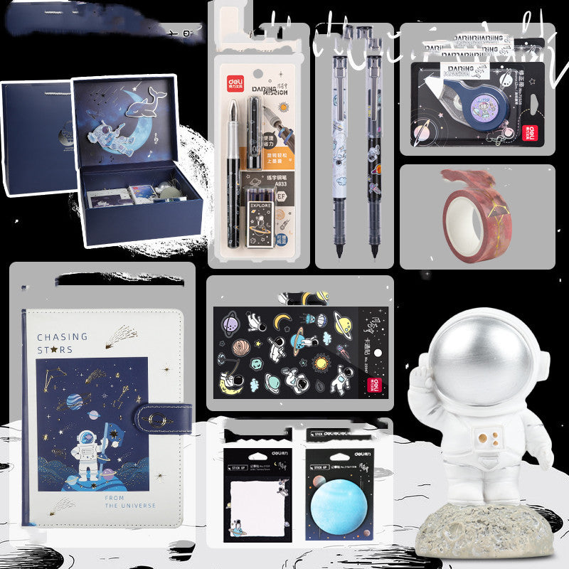 Universe Galaxy Exploration Stationery Set Gift Box Spree Birthday Gift Astronaut Notebook Creative Hand Ledger