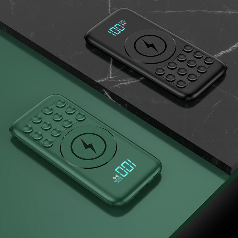 Self-contained Suction Cup Wireless Power Bank Digital Display