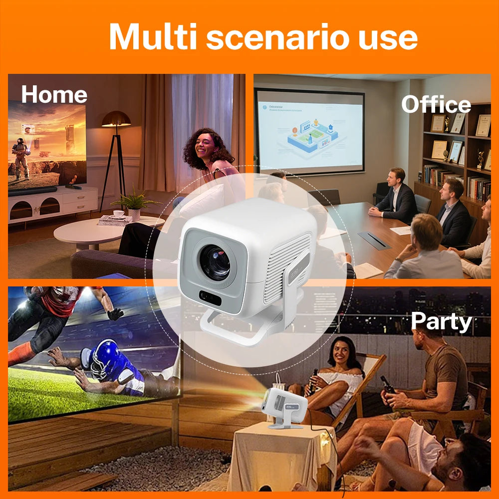 LYNCast X3AR Smart Outdoor Projector with Wifi6 and Bluetooth5.4, 4K Support, 500ANSI, 1920*1080P,Home Theater, Anime, Race, Game, Crystal Clear Experience