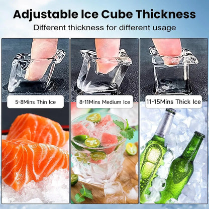 Commercial 550Lbs/24H Ice Maker Machine,Ice Ready in 5-15 min,360Lbs Large Storage,1033W Stainless Steel Electric Nugget Ice Mac