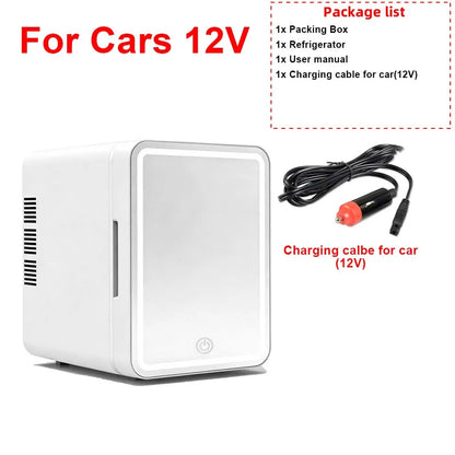 Yanace 6L Mini Fridge for Skincare Cosmetics Portable Makeup Refrigerator with Mirror Door Quiet Desktop Creams Perfumes Fresh