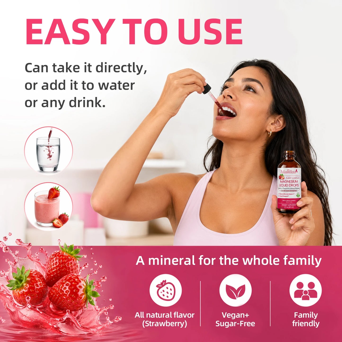Mulittea Magnesium Drop Vegan+ Sugar-Free Supports Relaxation & Sleep Health Supports Muscle & Nervous System Function Helps Maintain Healthy Electrolyte Balance