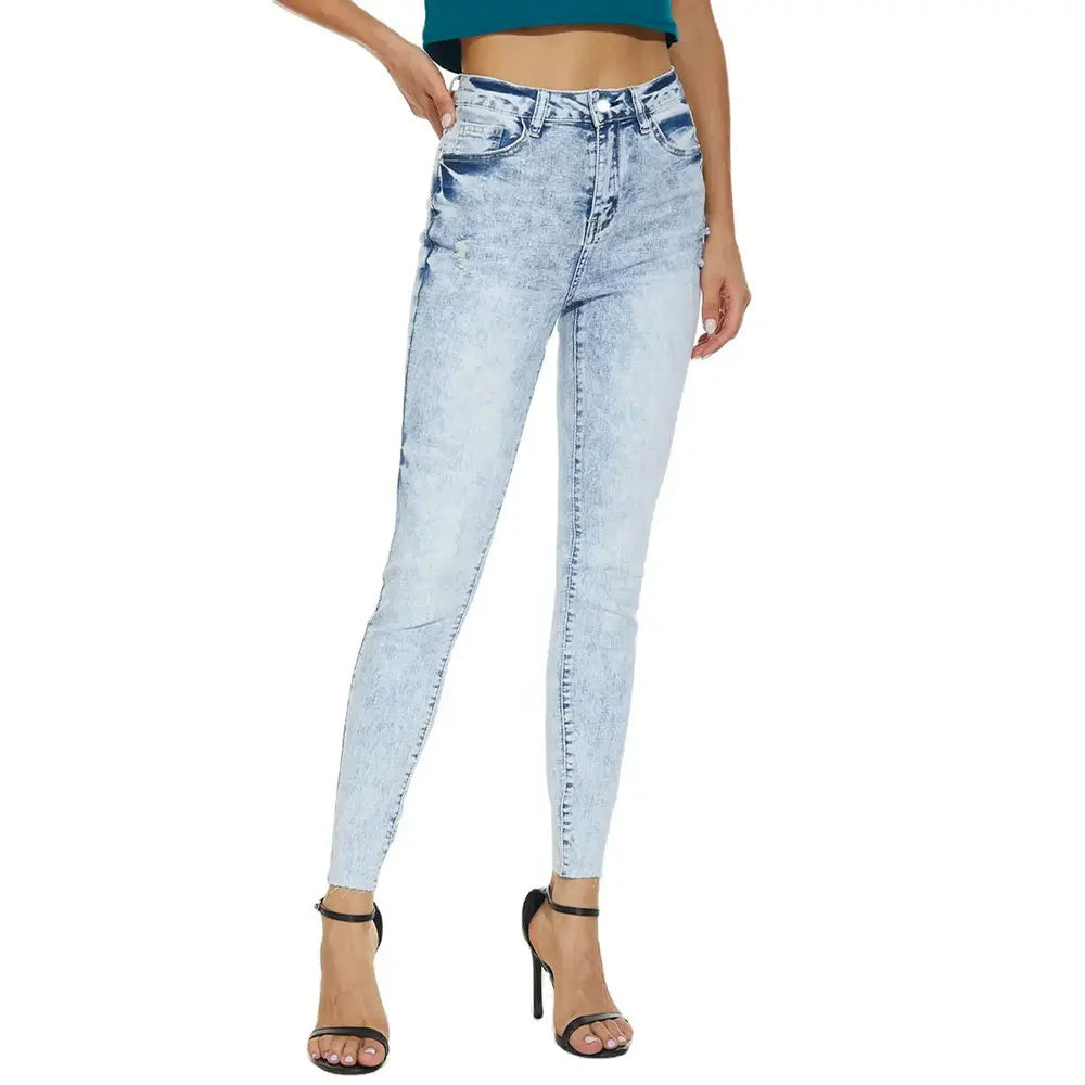 Women's Winter Casual Cargo Denim Flat Front Wide Leg Pants 100% Cotton Elastic Waist OEM Service