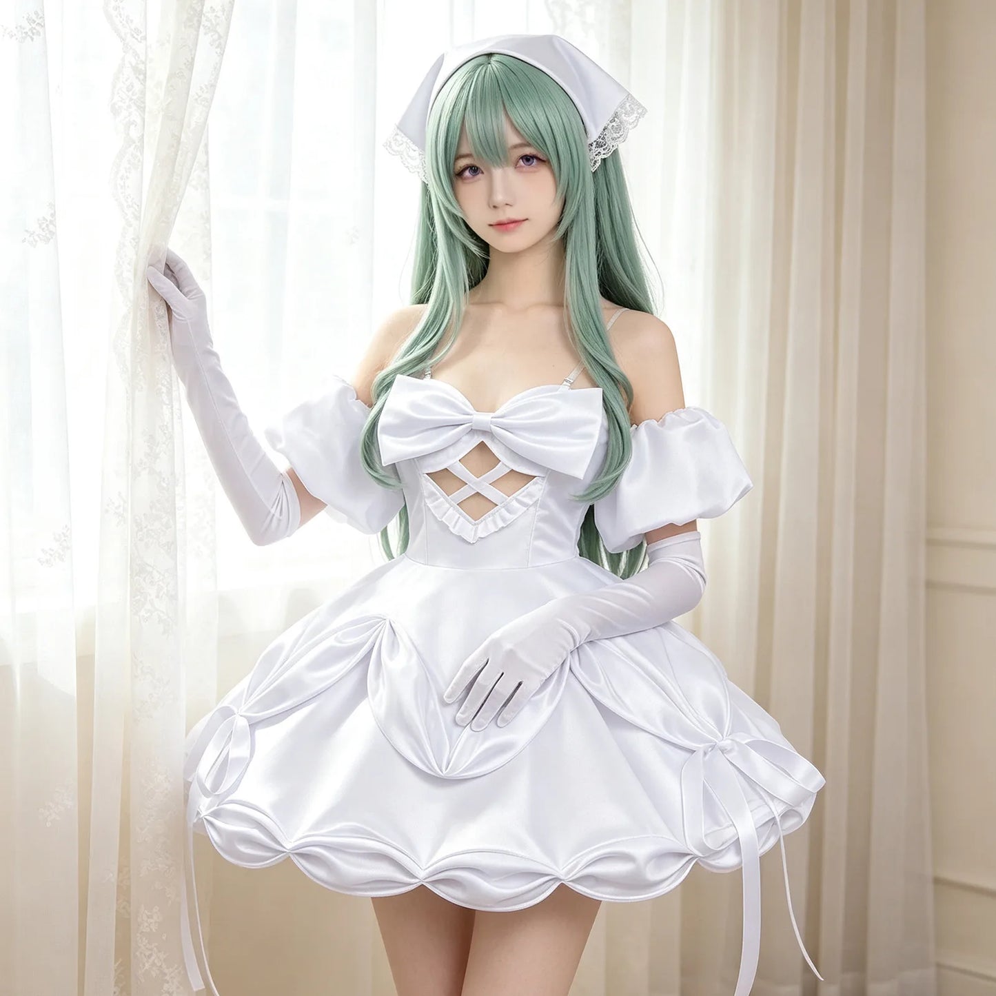 Alien Stage Sua Cosplay Costume White Dress Idol Stage Outfit ALNST Character Halloween Party Costume