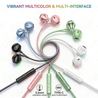 For Samsung Headphones USB Type C Earphones 3.5mm Headset With MIC Remote Control Earplugs For Galaxy S26 S25 S24 S23 S22 Ultra