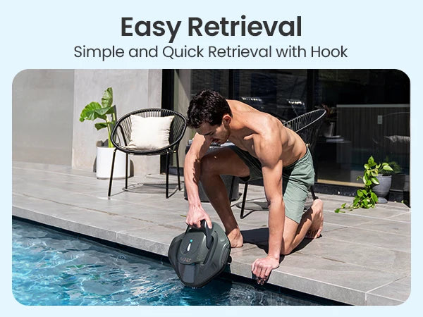 Aiper Seagull 800B Smart Pool Robot Cleaner,Powerful 1320GPH Suction,,Suit For Above Ground Pools,180μm Filter Tray,Battery Up to 90-Mins,WaterProof IPX8,Refurbished