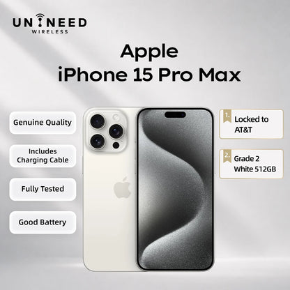 Apple / iPhone 15 Pro Max / A2849 / Genuine Original Apple Device, Authentic Hardware, Free Charging Cable Included Good Condition Refurbished Used Iphone