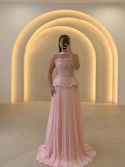 Mila Customized Pleated Strapless Beaded A-Line Prom Dress With Shawl Corset Formal Evening Floor-Length Vestidos De Fiesta 2026