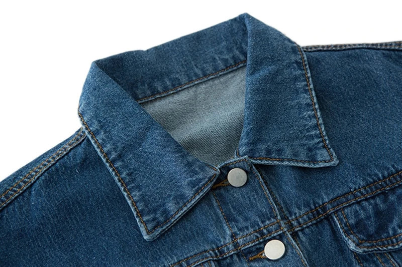 2025 Autumn Women Denim Jacket Casual Skinny Outwear Short Ripped Jeans Coat Long Sleeve Fashion Leopard Button Diamonds