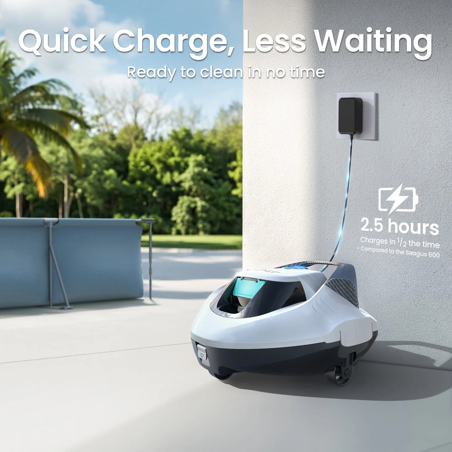 AIPER Seagull SE 2026 Cordless Robotic Pool Vacuum with 1320GPH Strong Suction, Lasts 90 Mins Runtime, LED Indicator,Pool Vacuum for Above-Ground Pool up to 40 Feet,Refurbished
