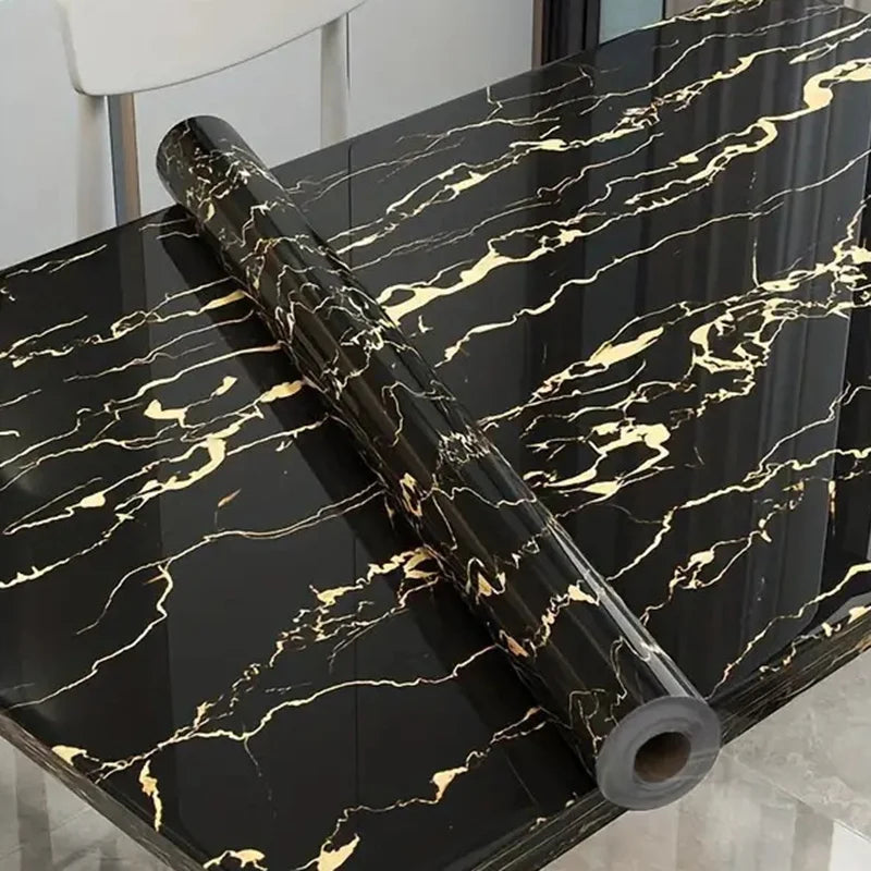 Marble Self-Adhesive Wallpaper Waterproof and Oil Resistant PVC Stickers Kitchen and Living Room Background Wall Wallpaper