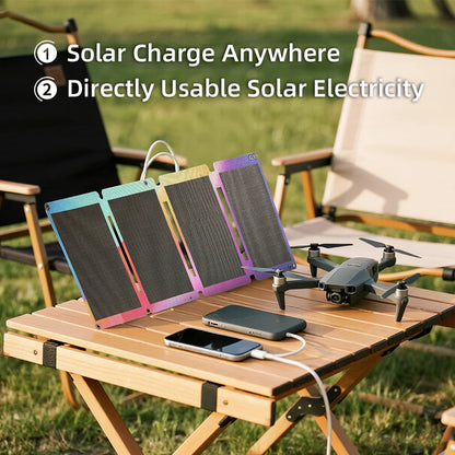 Newsmy A30 33W 4‑Fold Portable Solar Panel IP67 Waterproof Monocrystalline Silicon Solar Charger USB‑A Type‑C for Camping Hiking Travel Emergency Phone Power Bank Drone Charging