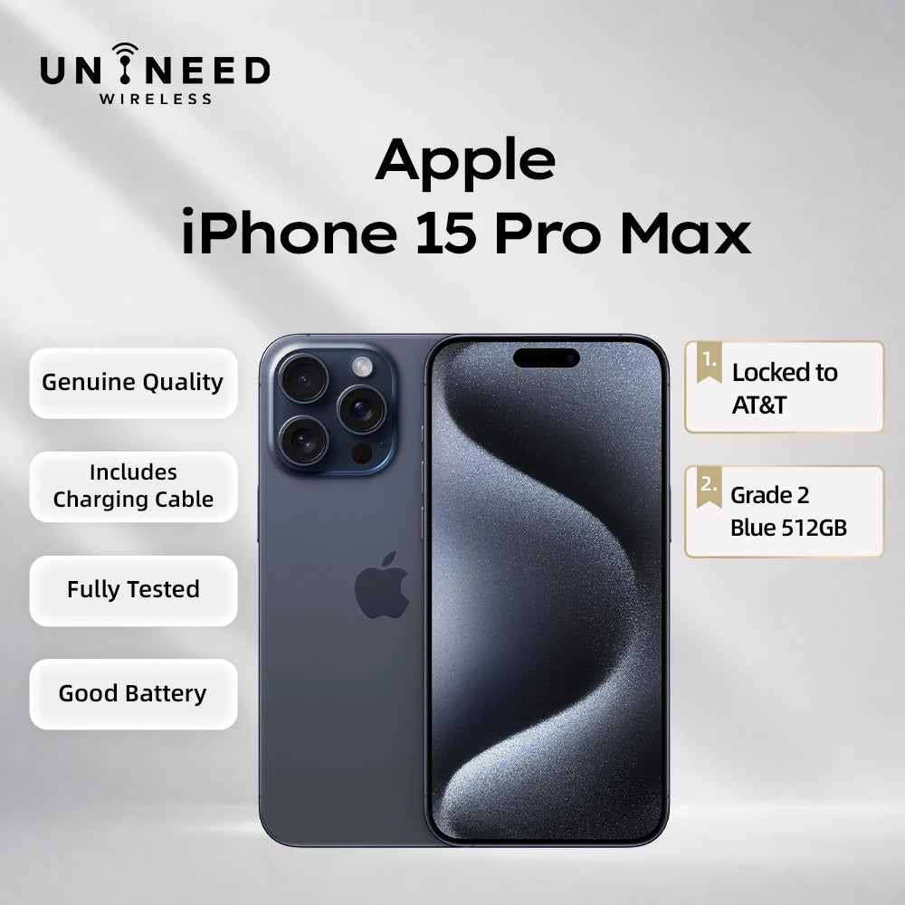 Apple / iPhone 15 Pro Max / A2849 / Genuine Original Apple Device, Authentic Hardware, Free Charging Cable Included Good Condition Refurbished Used Iphone