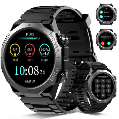 Smart Watch for Men 1.39" HD Touchscreen, IP68 Waterproof Military Smartwatch with 110+ Sports Modes, Heart Rate Sleep Monitor, Bluetooth Call, 7-30 Days Battery for Android iOS.