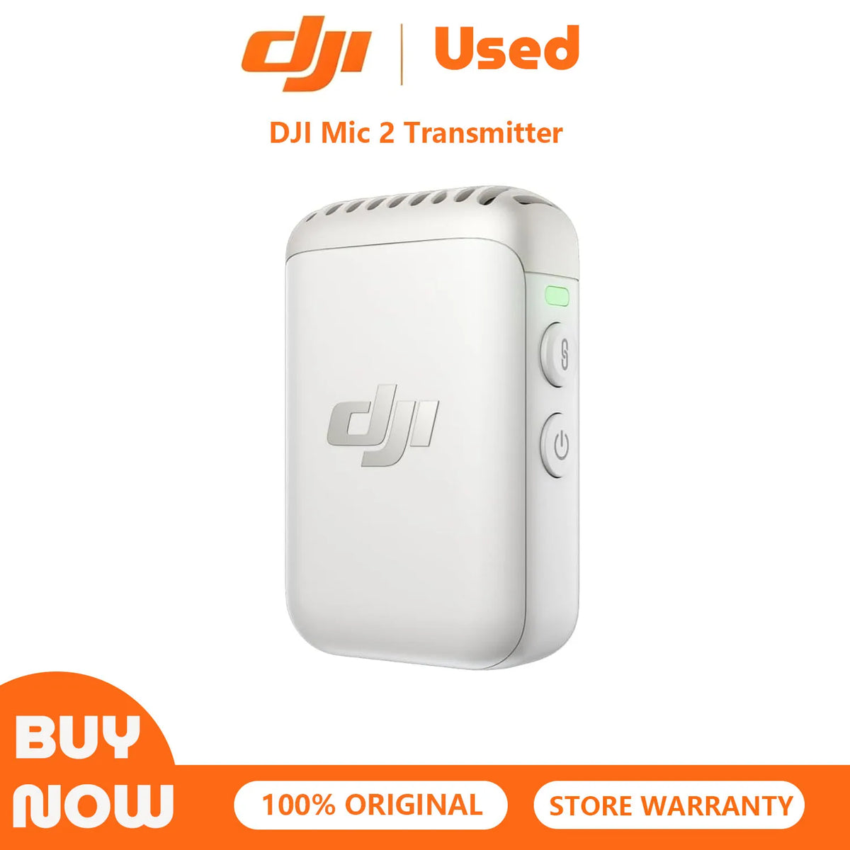 Refurbished Used DJI Mic 2 Transmitter Wireless Bluetooth Microphone with Intelligent Noise Cancelling 14-Hour Internal Recording 6-Hour Battery Magnetic Attachment for Vlogs