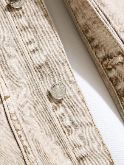 High Quality Custom Women's Denim Jacket Pakistan Manufacturer Autumn Winter Knitted Washed Cotton Button Closure OEM Vintage