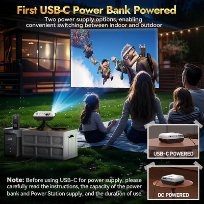 1080P Full HD Portable Projector, Bluetooth Movie Projector With Projector Screen, Compatible with TV Stick/Smartphone/HDMI/USB