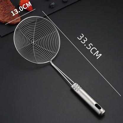 1pc Stainless Steel Fine Mesh Skimmer Spoon Multi-Function Spider Strainer with Long Handle for Cooking Frying and Noodle Strain