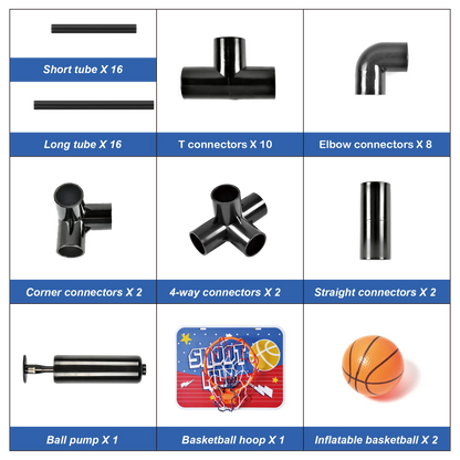 Kids Basketball Arcade Game Indoor Basketball Hoop Set with 2 Balls & Pump Foldable Shooting Game Toy for Toddlers Children Ages 3+