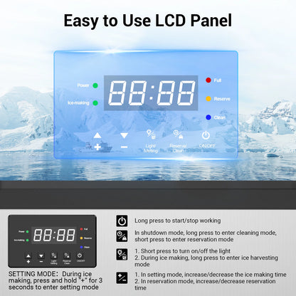 ETL Certified Commercial Ice Maker Machine 160LBS/24H, 45LBS Capacity Freestanding & Under Counter Ice Maker, Clear Ice Cubes