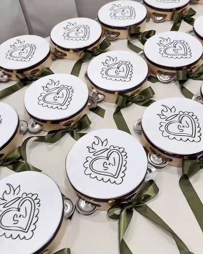 60-240PCS Wedding Tambourine Drum Hand Drum Noise Makers Personalized Tambourine for Wedding Reception Party Favor 4/6IN