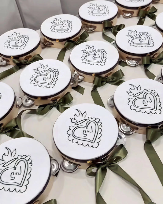 60-240PCS Wedding Tambourine Drum Hand Drum Noise Makers Personalized Tambourine for Wedding Reception Party Favor 4/6IN