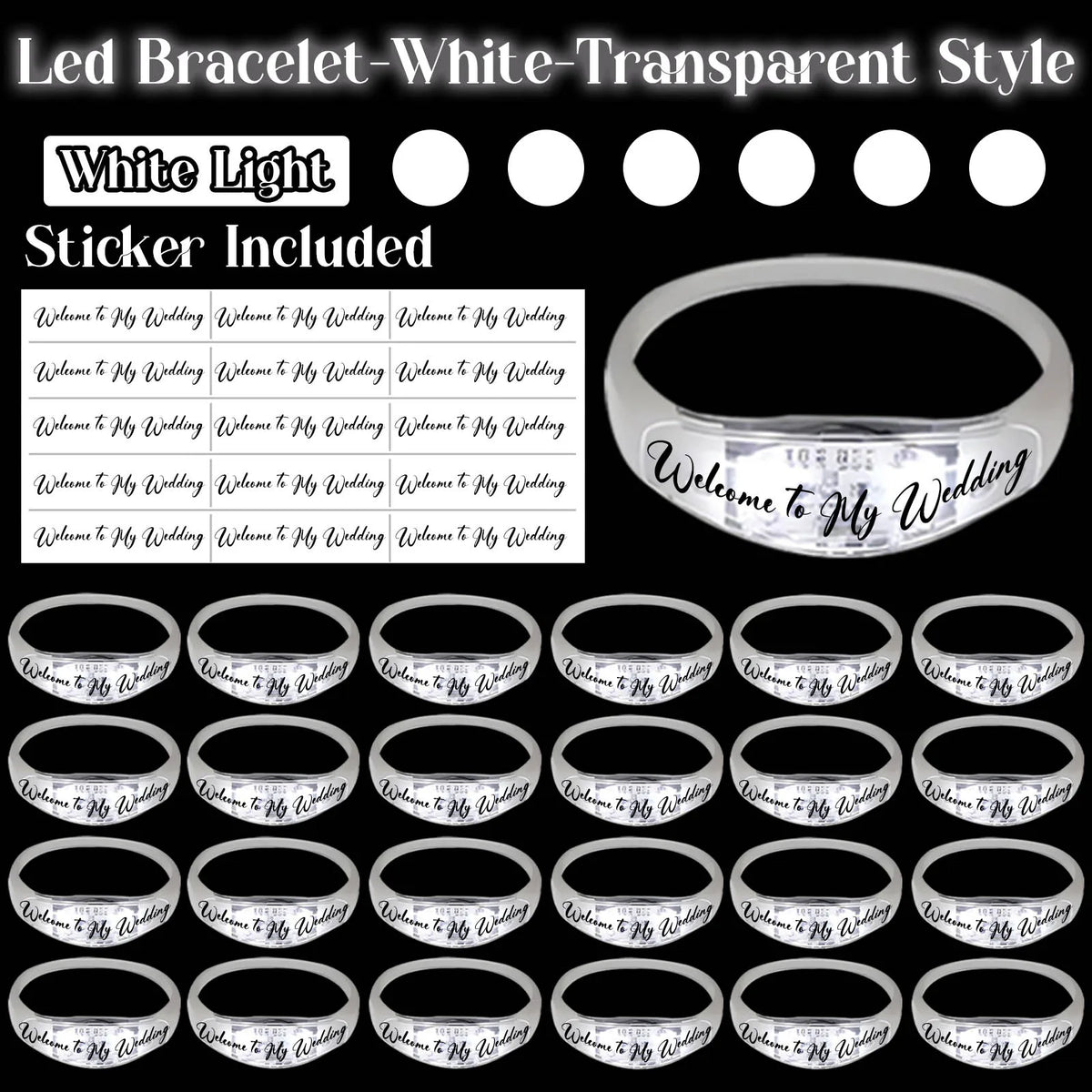 20-200Pcs Music & Sound Activated LED Bracelet Light up Bracelet Glow in the Dark Bracelets Wedding Party Accessories for Guests