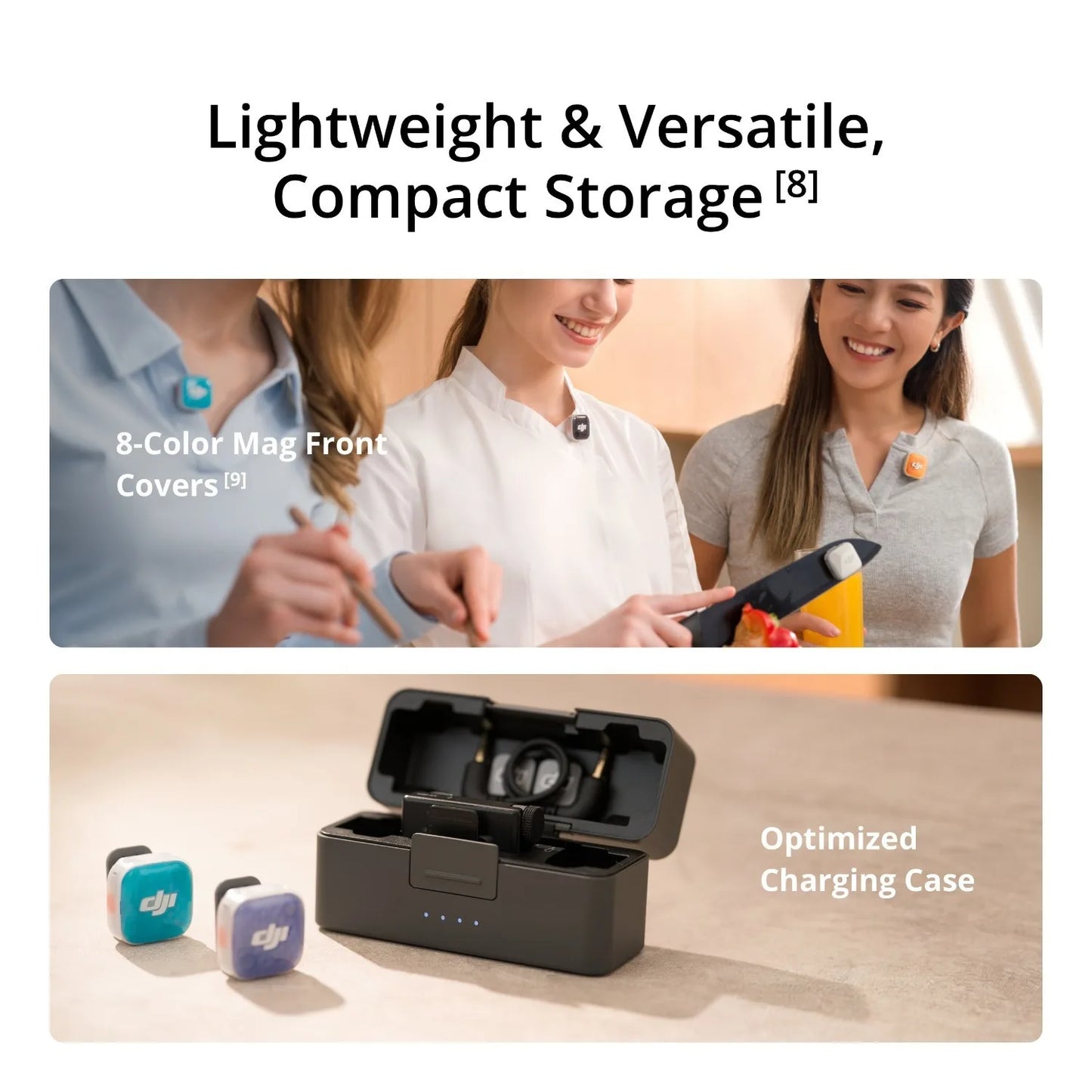 DJI Mic Mini 2S (2 TX + 1 RX + Charging Case), Wireless Lavalier Microphone, AI Noise Cancelling, Voice Recording Mic for Video, Vlog, Interview, Streaming
