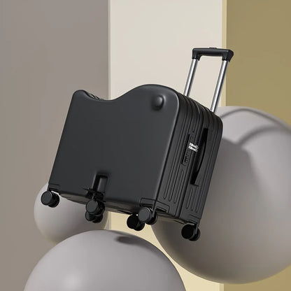 New Children's Luggage Can Sit and Ride With Hidden Cup Holders Footrest Design Durable Trolley Travel Password Box Seat Diva