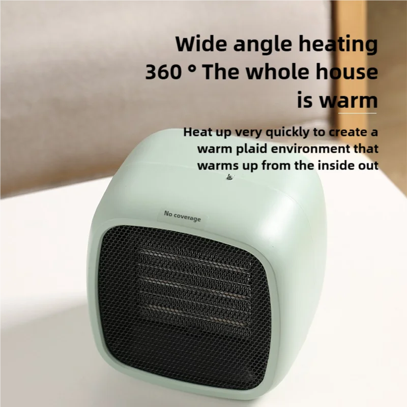 Compact Space Heater, 2 Seconds Fast Heating, Portable Electroceramic PTC Heater, Silent Operation with Overheating and Tipping Off Protection, Indoor Office, Bedroom, Small Living Room or Desktop Use, Mini Portable Heater