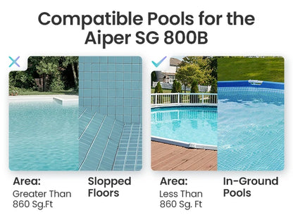 Aiper Seagull 800B Smart Pool Robot Cleaner,Powerful 1320GPH Suction,,Suit For Above Ground Pools,180μm Filter Tray,Battery Up to 90-Mins,WaterProof IPX8,Refurbished