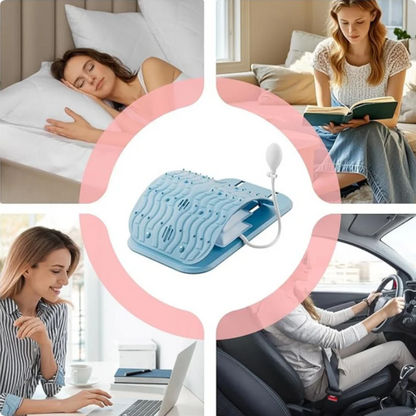 Lower Back Massager Stretcher Adjustable Manual Airbag Lumbar Tractor Ergonomic Lumbar Support Board Ergonomic Lumbar Support Board Comfortable Acupressure Points Ergonomic Design