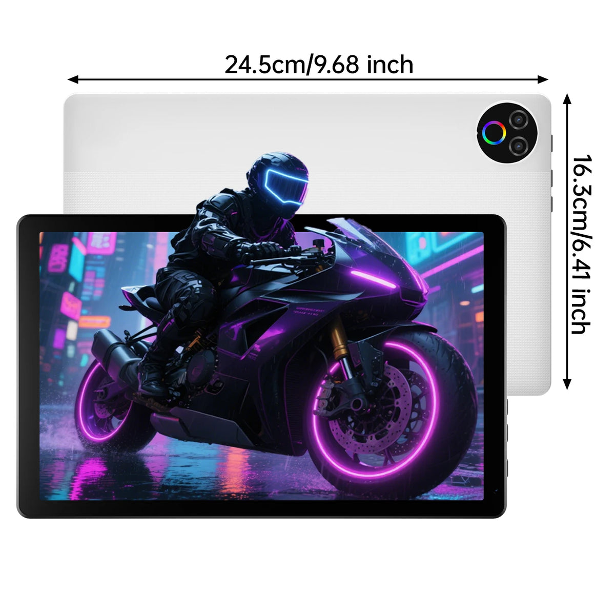 KB1001 Android 16 Tablet 10.1 Inch 20(3+17)GB RAM 1TB TF 6000mAh Face Unlock 8MP Dual Camera OTG Widevine L1 BT 5.4/5G WiFi Portable Work Study Tablet PC - Black